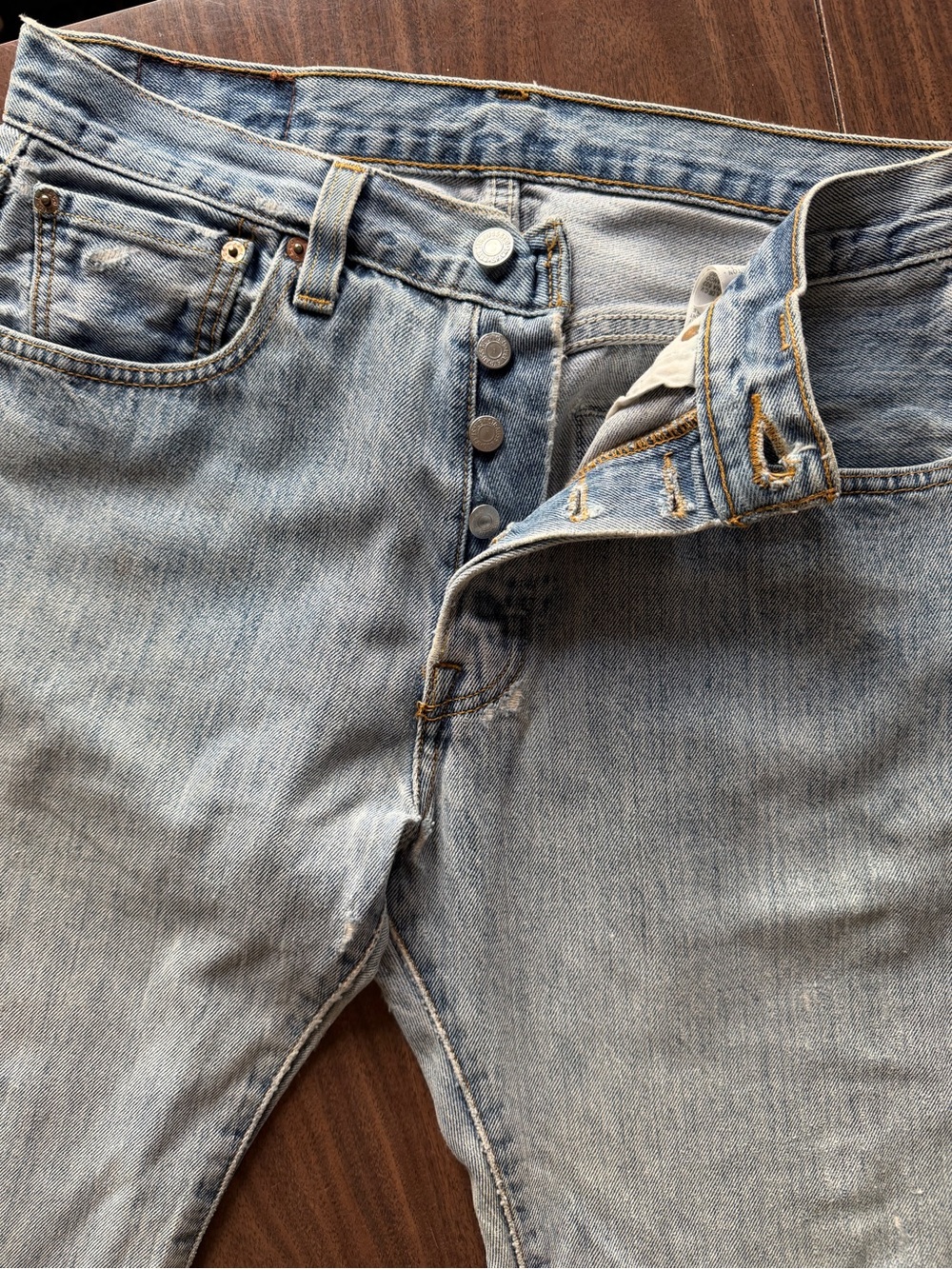Levi's Men's 501 Straight Distressed Jean - Picture 5 of 8